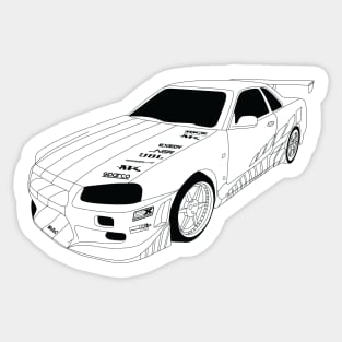 FF Skyline Black Outline Sticker